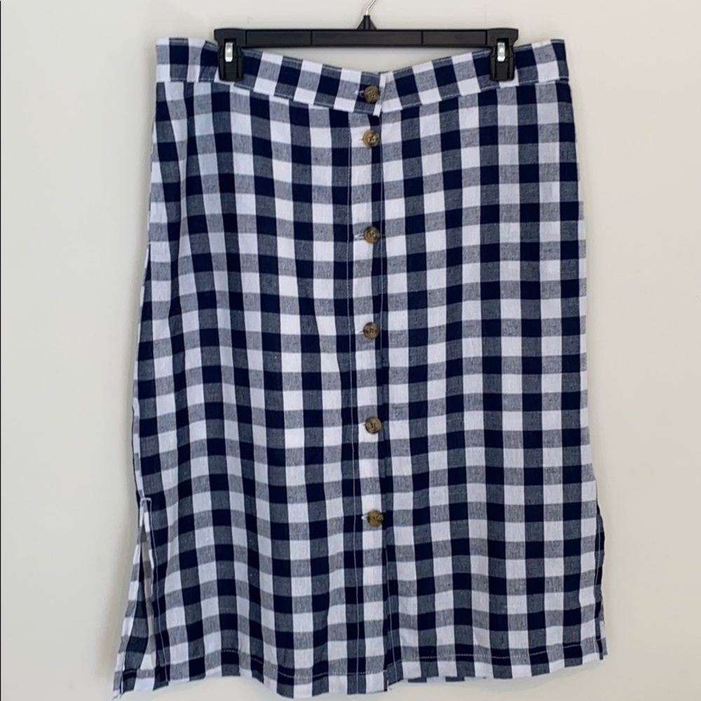 Telluride Blue White Check pattern Skirt